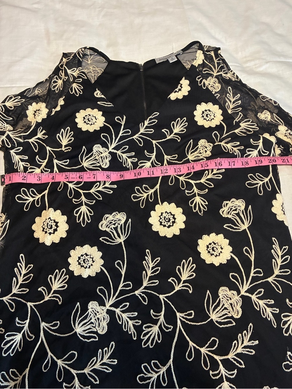 Danny and Nicole Wm’s Embroidered Mesh Cold Shoulder Dress – Black – Sz 16 – NWT - Picture 13 of 14